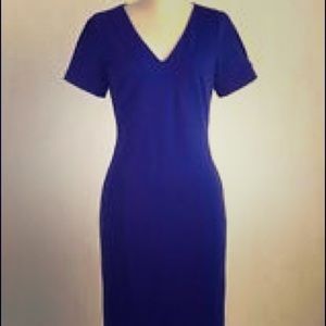 Blue Peep-Shoulder Bodycon Dress